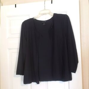 CitiKnits Black 3/4 Length Sleeve Jacket Size XL